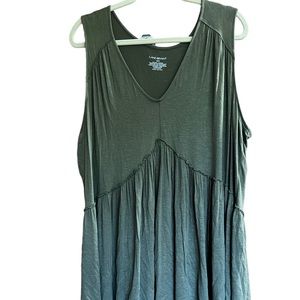 Lane Bryant top 22/24 olive green sleeveless flowing